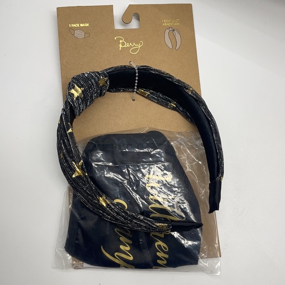 NWT Berry Bow Knot Headband & Face Mask Set - Picture 4 of 4
